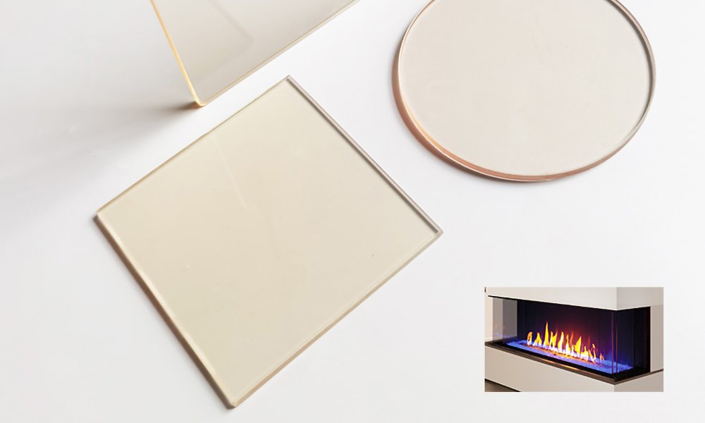 Fireplace ceramic glass panel